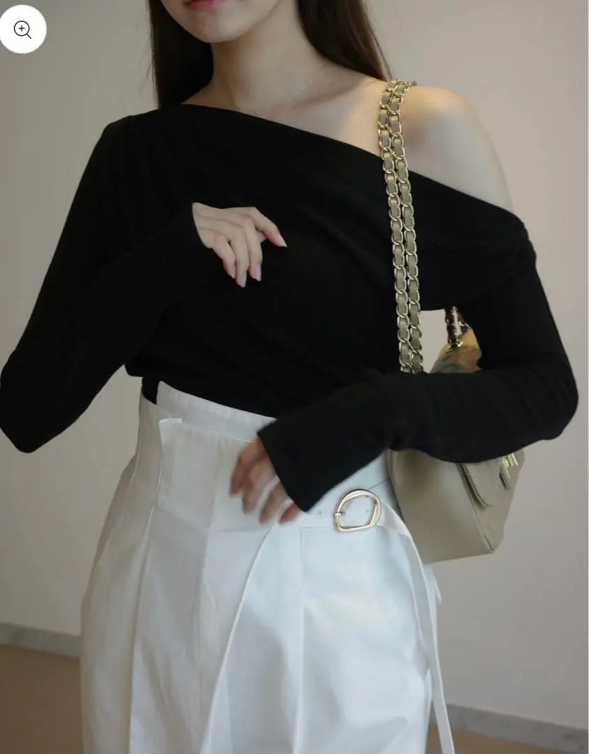 2026年最新】polaura アシンメトリードレープロングスリーブトップスの