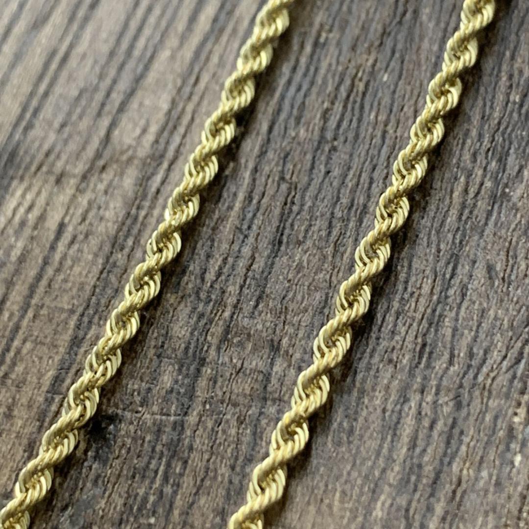 10k ロープチェーン ネックレス 50cm ゴールド 金無垢 1.5mm