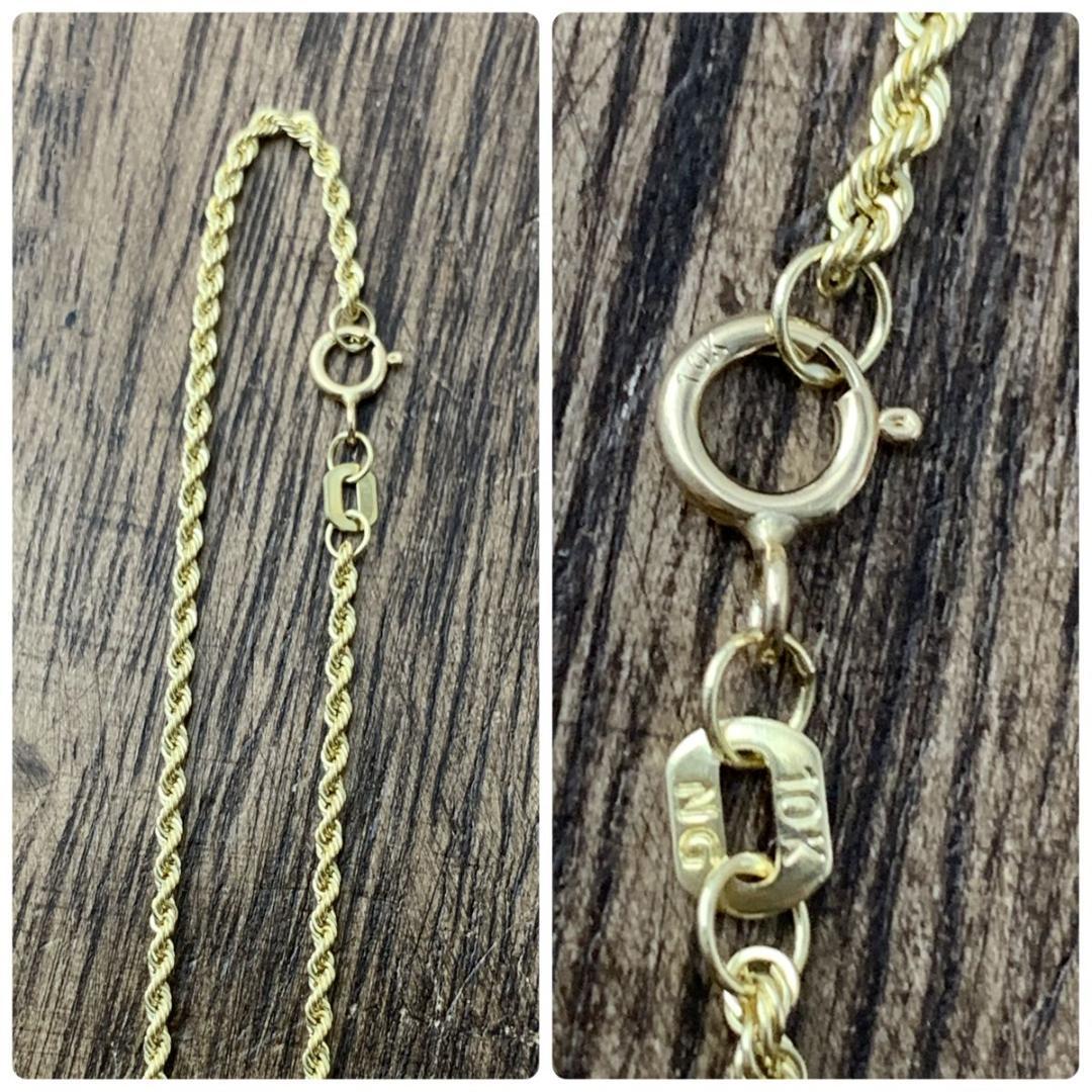 10k ロープチェーン ネックレス 50cm ゴールド 金無垢 1.5mm