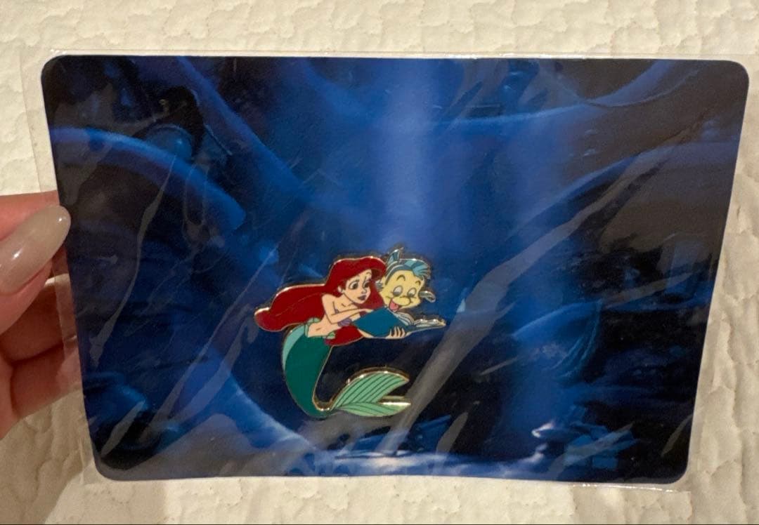 ディズニーリトルマーメイド　ピンバッジ　アリエル　フランダー　ピンズLE1000
