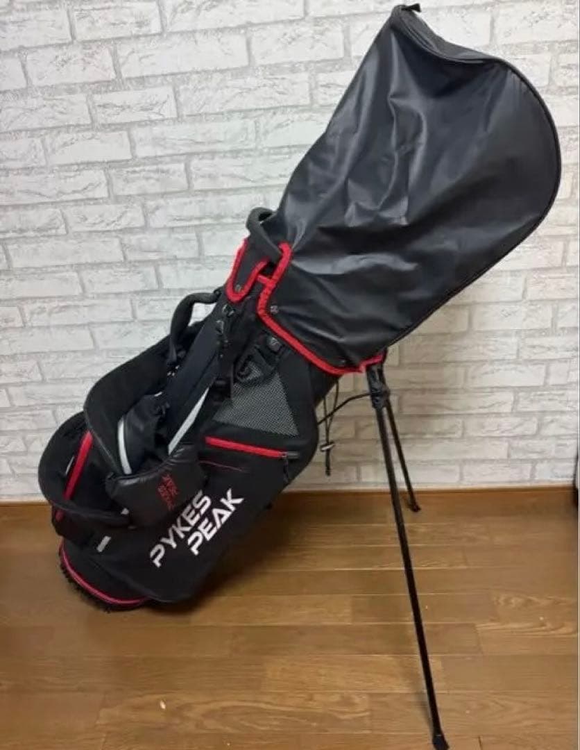 PYKES PEAK スタンドゴルフバッグ ブラック/レッド PYKES PEAK スタンドゴルフバッグ ブラック/レッド PYKES PEAK