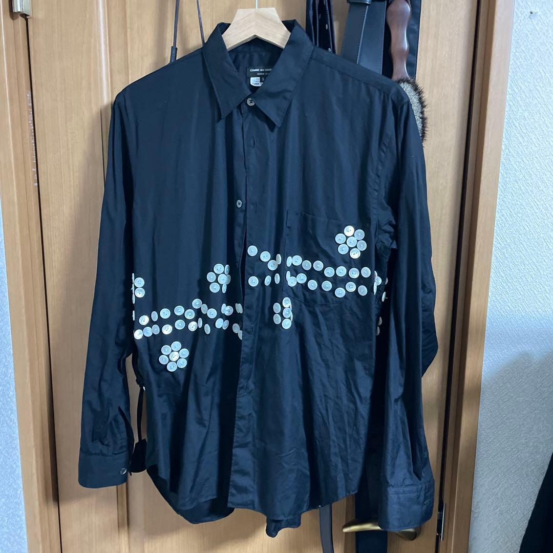 COMME des GARCONS homme plus ボタン装飾 シャツ SHIRT WITH BUTTON BLACK - COMME des GARÇONS HOMME PLUS(コム デ