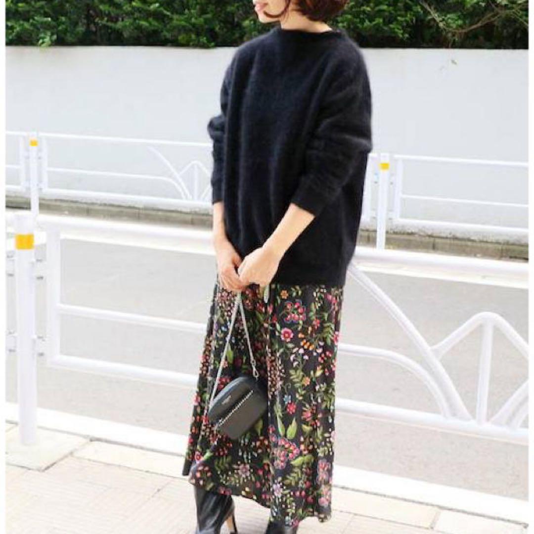 イエナ IENA ラクーンボトルネックプルオーバー ニット 黒 定価24200円