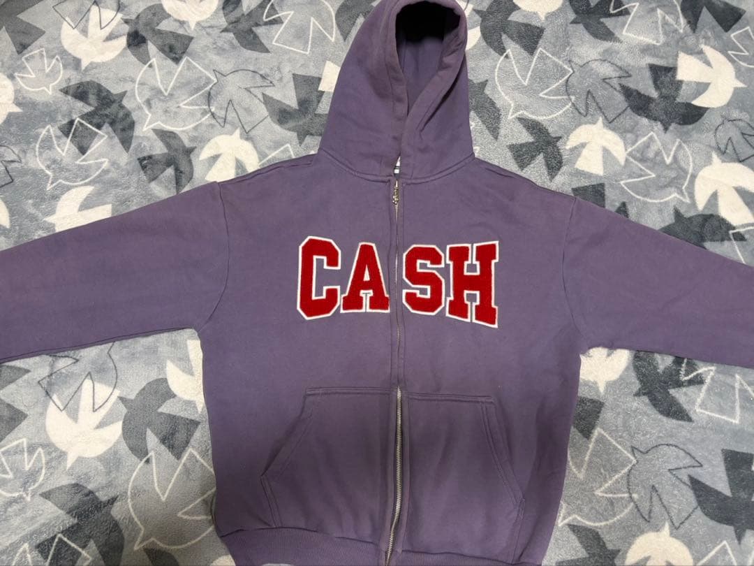 CASH ONLY パーカー パープル CROSS & STITCH パーカー 無地 パーカ 厚手 10.0オンス レギュラー