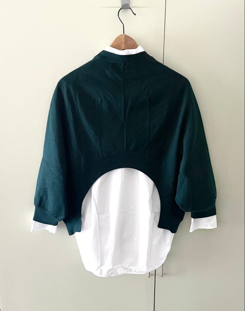 MARNI グリーン カッティングデザインニット 中古・古着通販】MARNI (マルニ) ダメージ加工 クロップドカーディガン