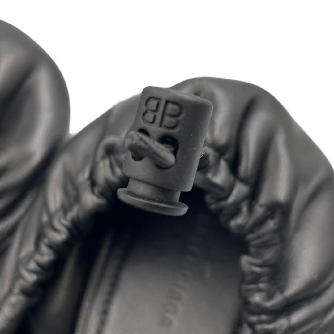 《未使用級》バレンシアガ ギャザーパンプス ドローコード 本革 レザー 黒 38