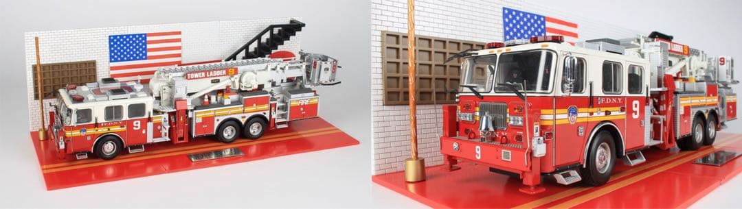【完成品】1/24 FDNY FIRE TRUCK タワーラダー9