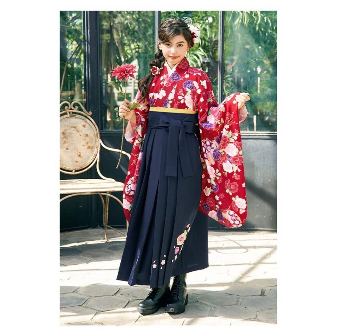 小学生 卒業式 袴セット 赤×紺 150 arisana - メルカリ