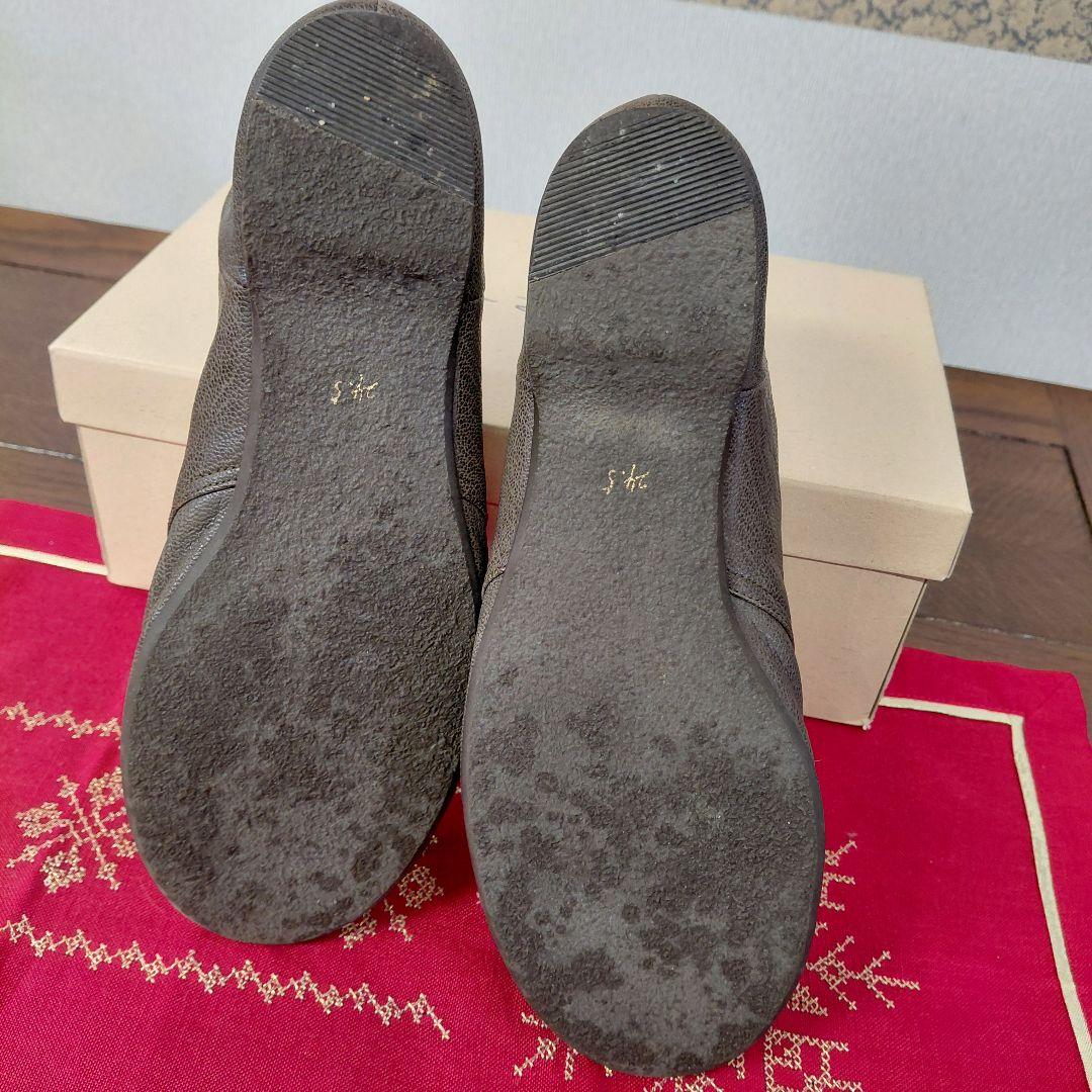 ヨーガンレール　レースアップシューズ　山羊革　カーキ　24.5cm