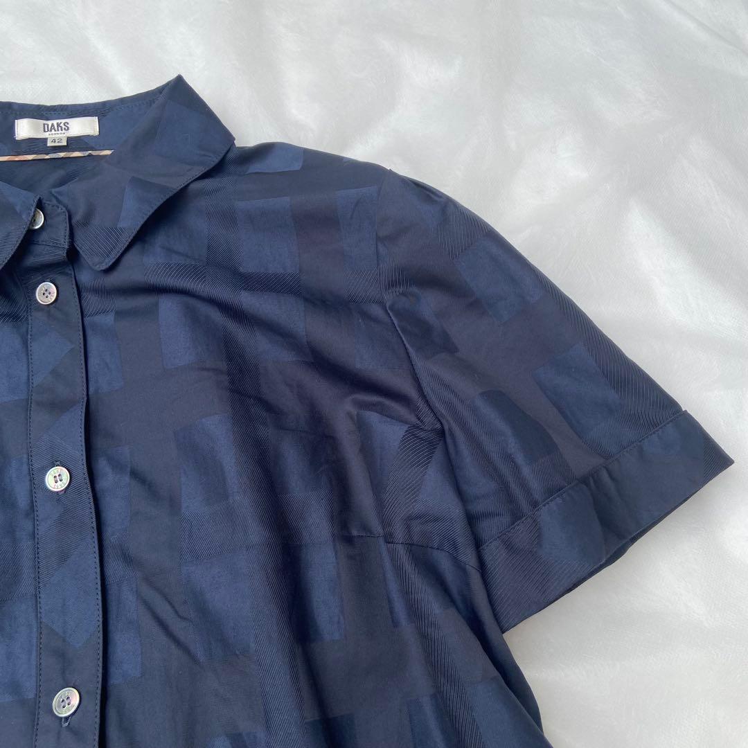 美品 DAKS ダックスシャドーチェックブラウス 現行 アナウンサー着用