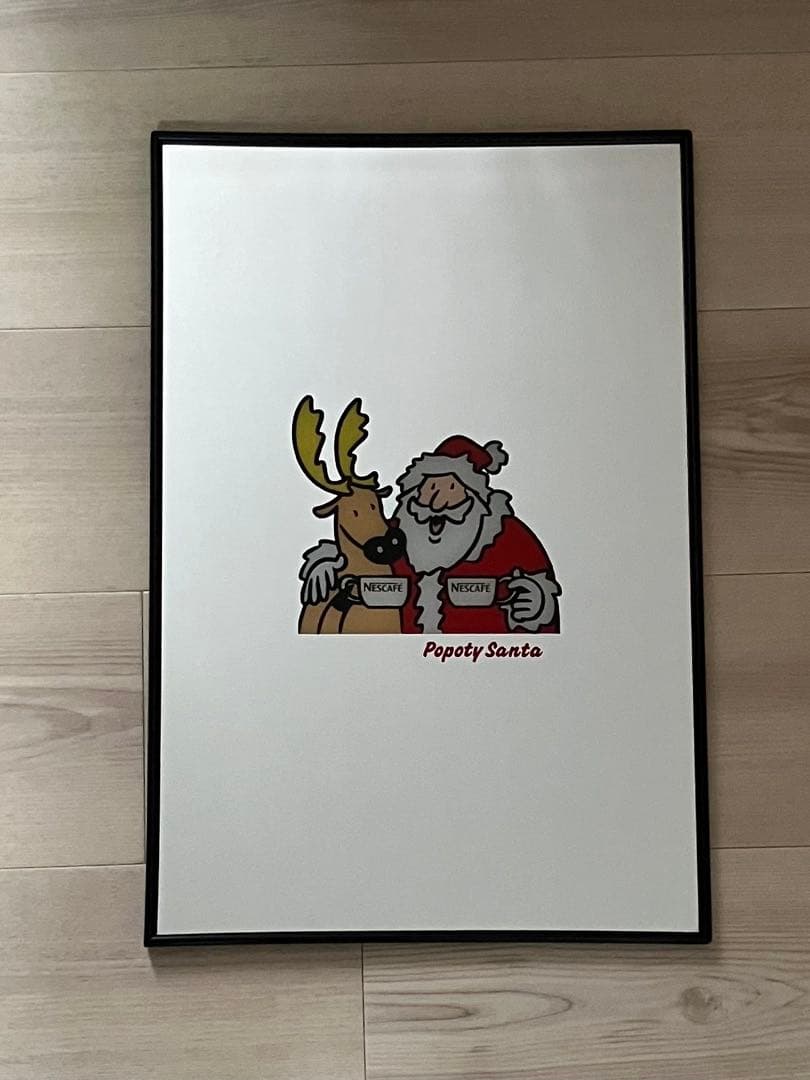 【1月限定価格】激レア　非売品　ネスカフェ　パブミラー （ポポティサンタ） 牛乳や水で割るだけで簡単な「ネスカフェ ポーション」シリーズが