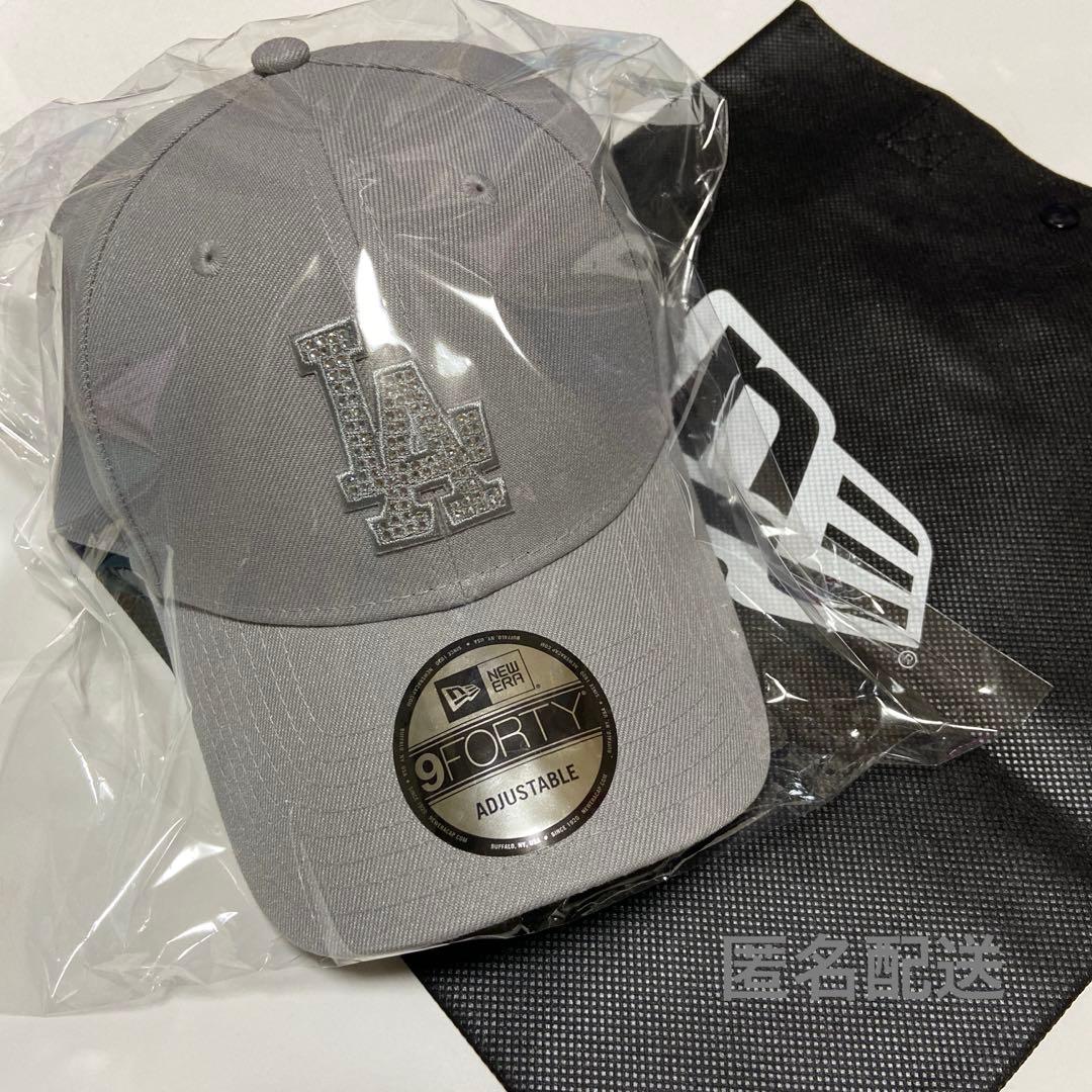 ニューエラ　9FORTYRHINESTONE ドジャース　グレー新品 9FORTY Rhinestone ラインストーン ロサンゼルス・ドジャース グレー