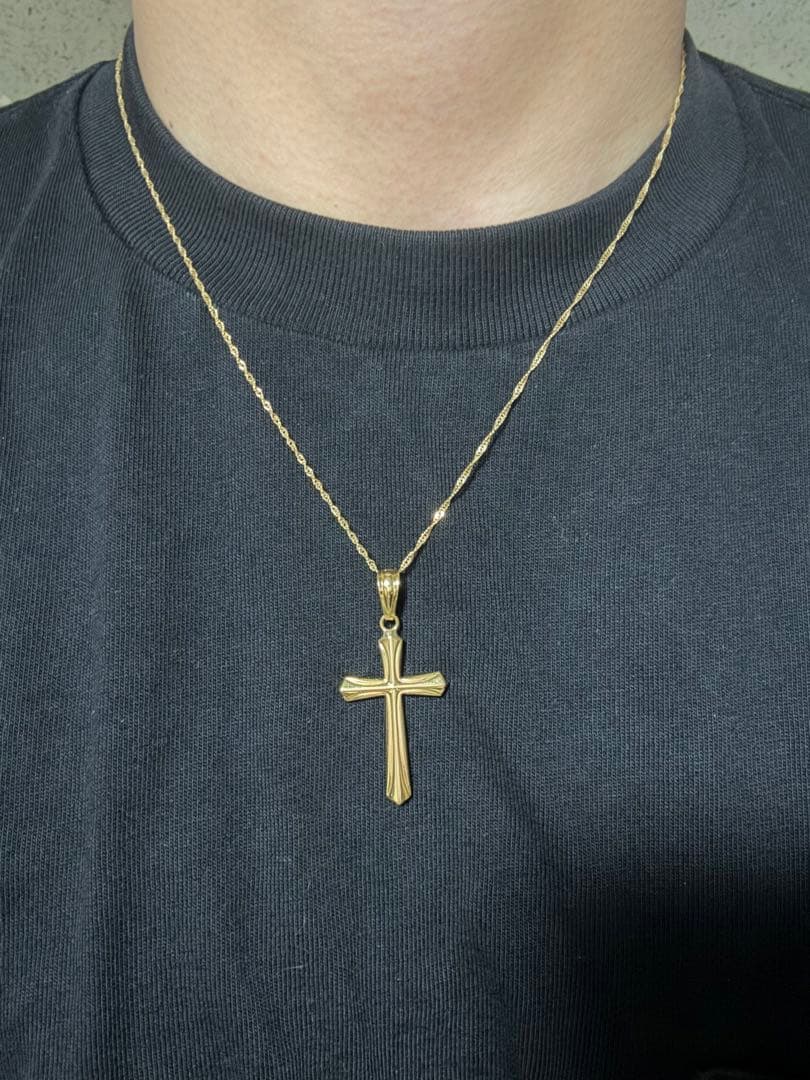 k18金　十字架 ペンダント ネックレスセット 3.3g