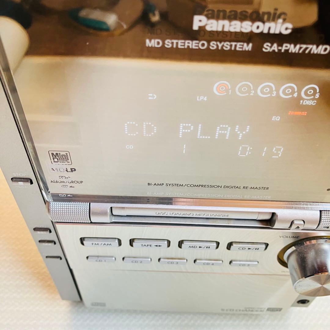 Panasonic コンポ SC(SA)-PM77MD/CDMD動作OK/訳ありの通販はau PAY