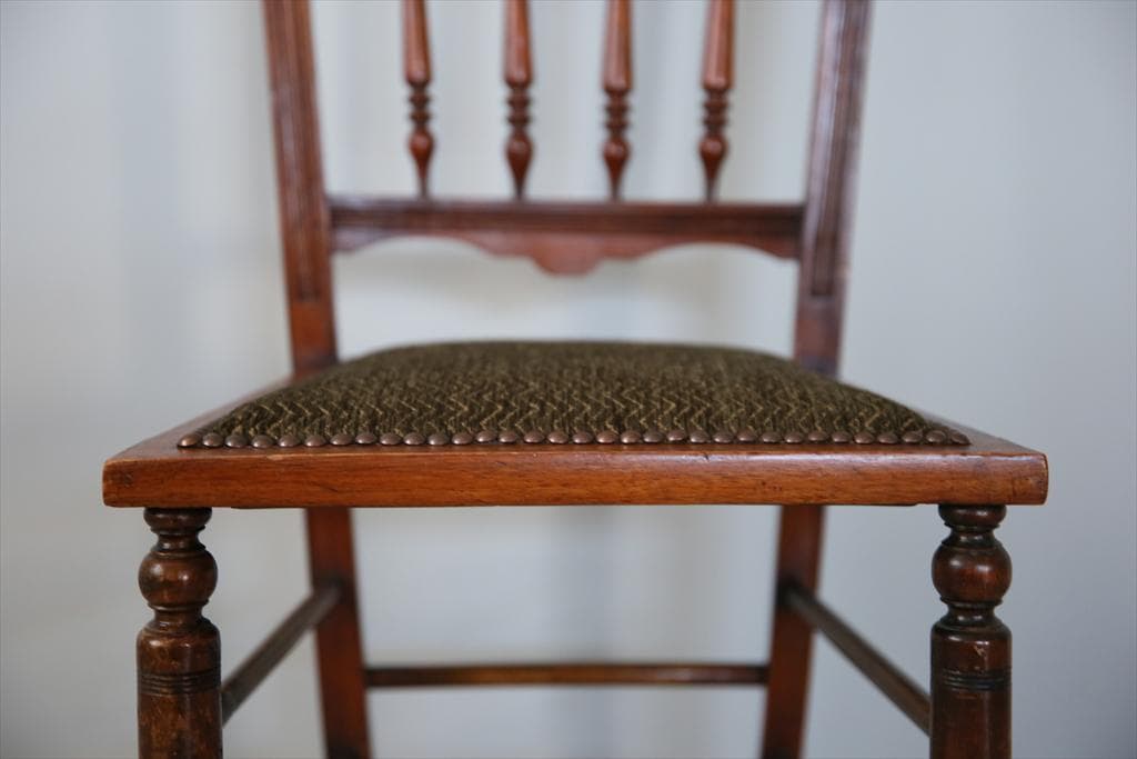 英国アンティーク木製ベッドルームチェア/椅子ダイニングイス飾り棚91