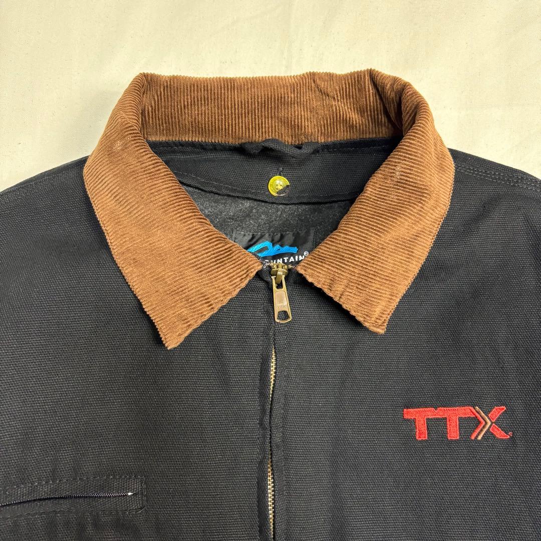 トライマウンテン古着美品黒ダック地デトロイトジャケット短丈 TTXロゴ