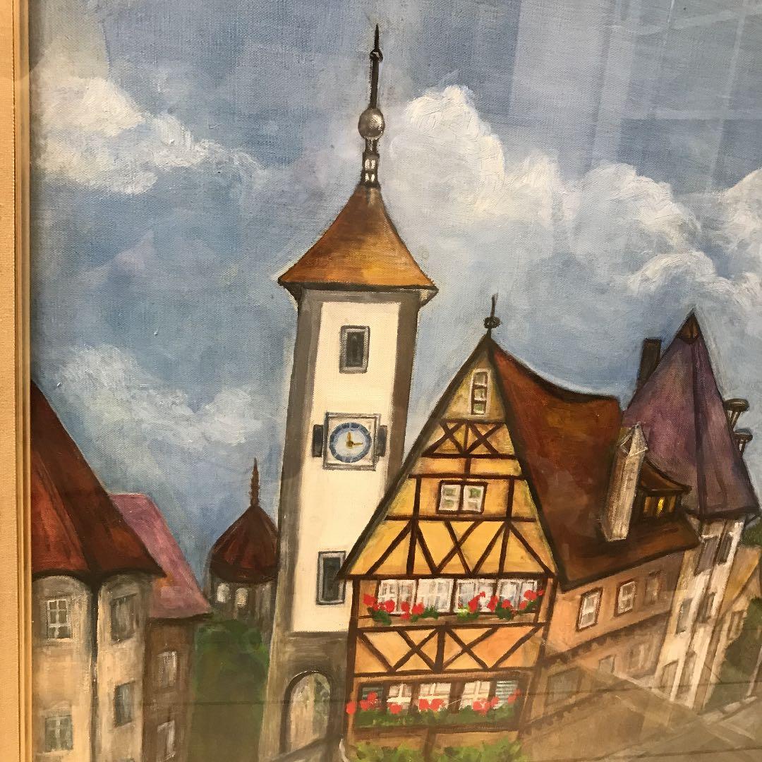 油絵　油彩　直筆　ローテンブルク　ドイツ　ペンティング　タペストリ　絵画
