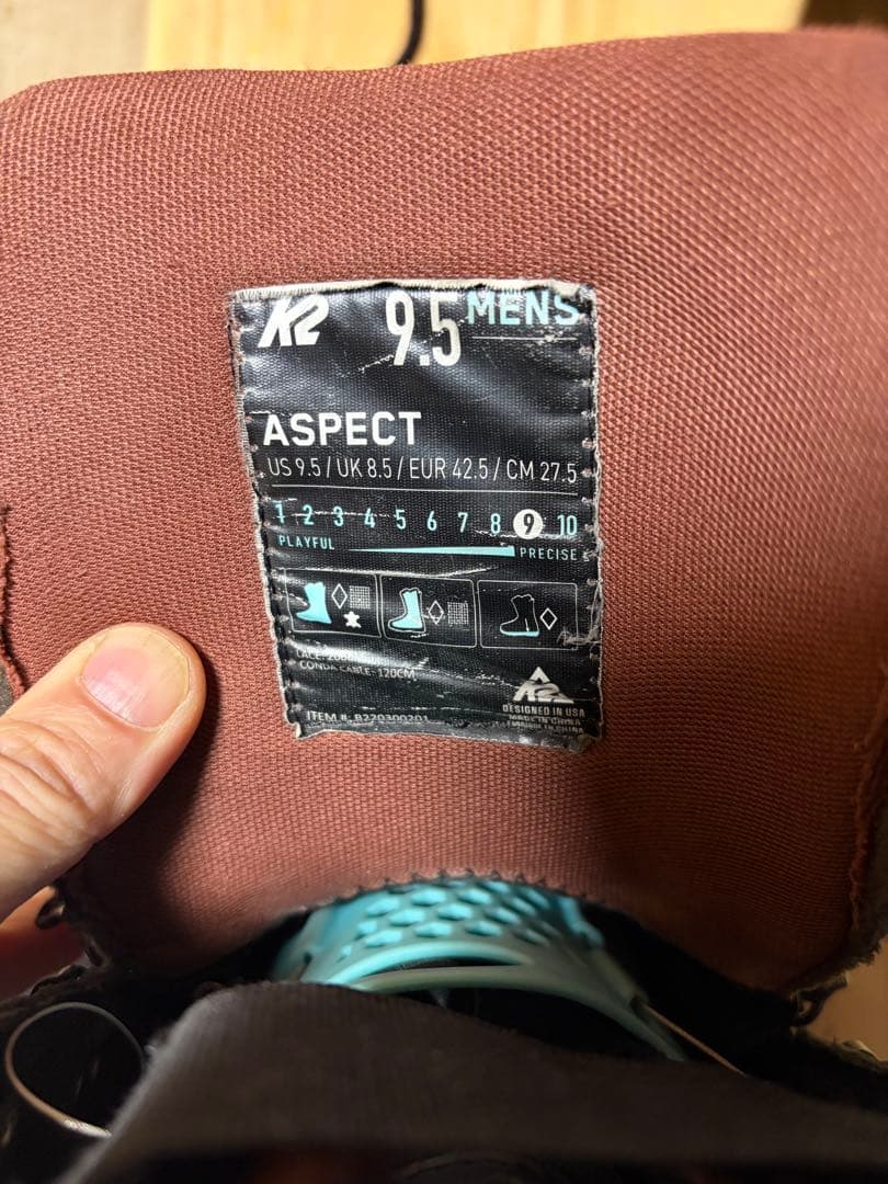 K2スノーボードブーツ ASPECT 27.5cm バックカントリー