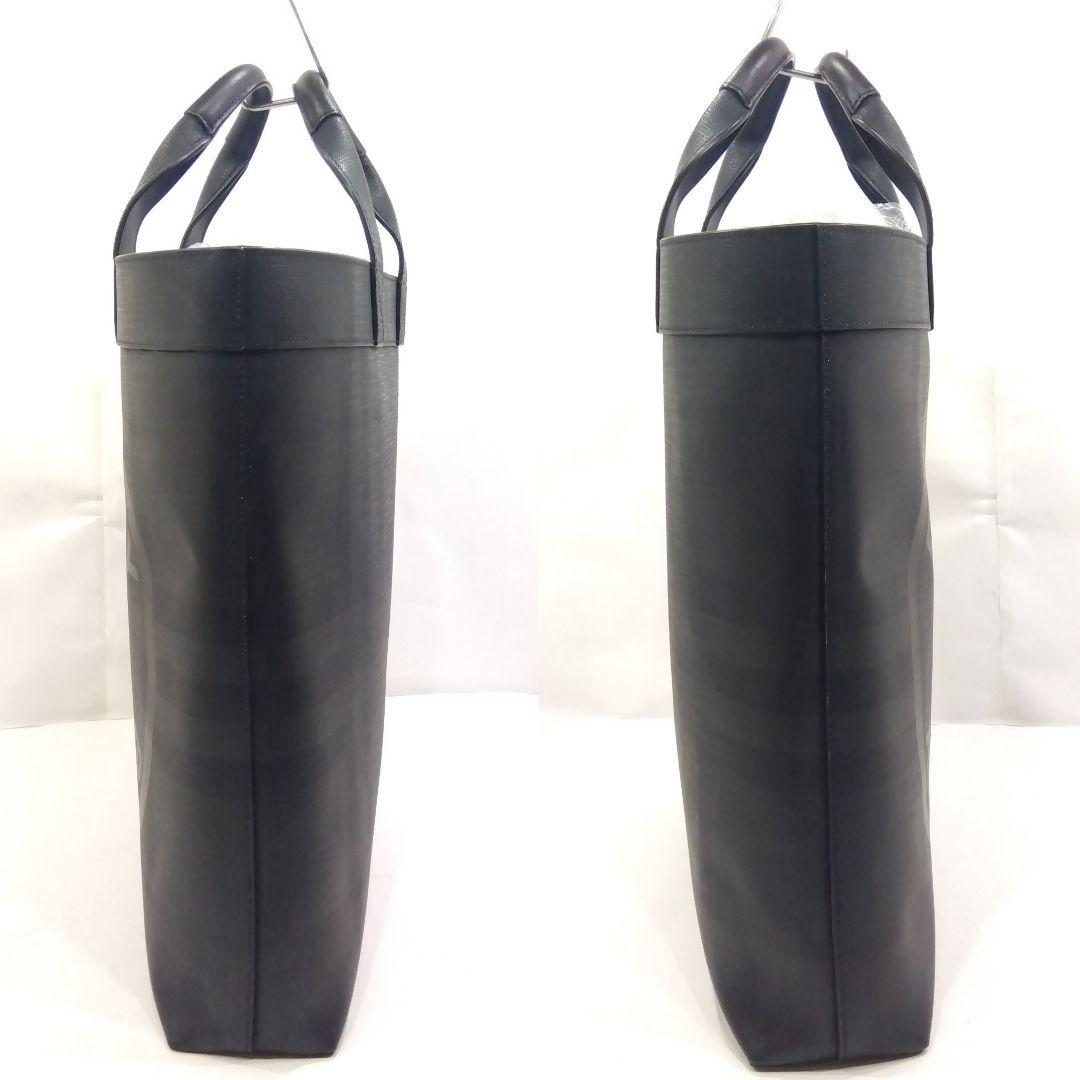 美品】バーバリー トートバッグ 2way ショルダー レザー×PVC 黒