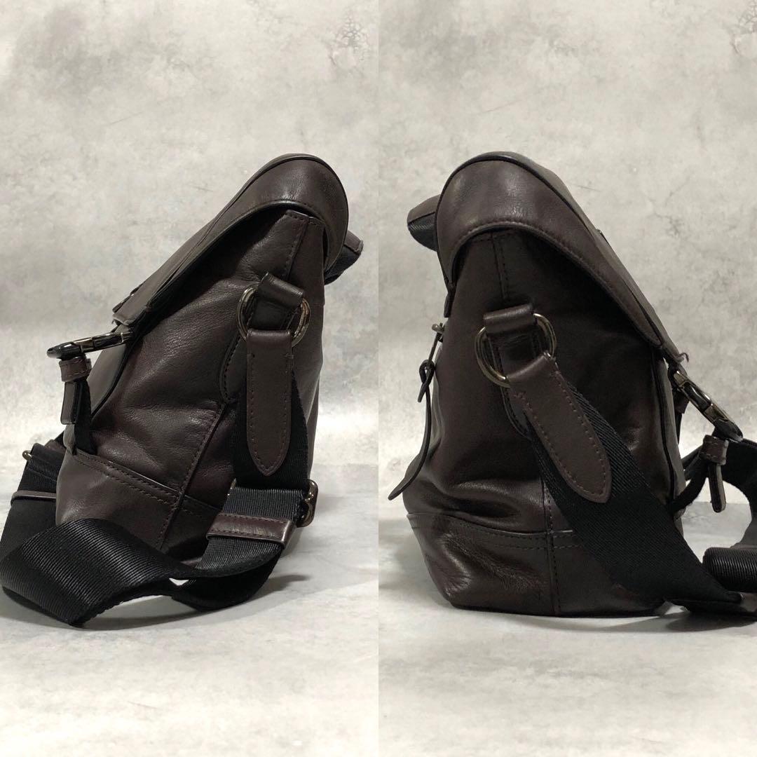 極美品✨コーチ ショルダーバッグ 37954 リビングトン バイク ブラウン