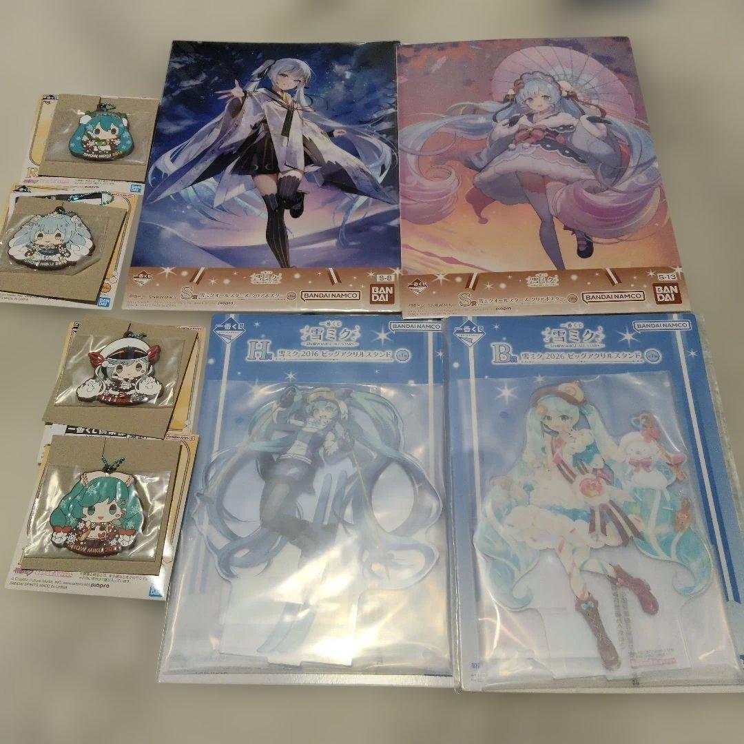 一番くじ 雪ミク アクリルスタンド クリアポスター ラバーチャーム