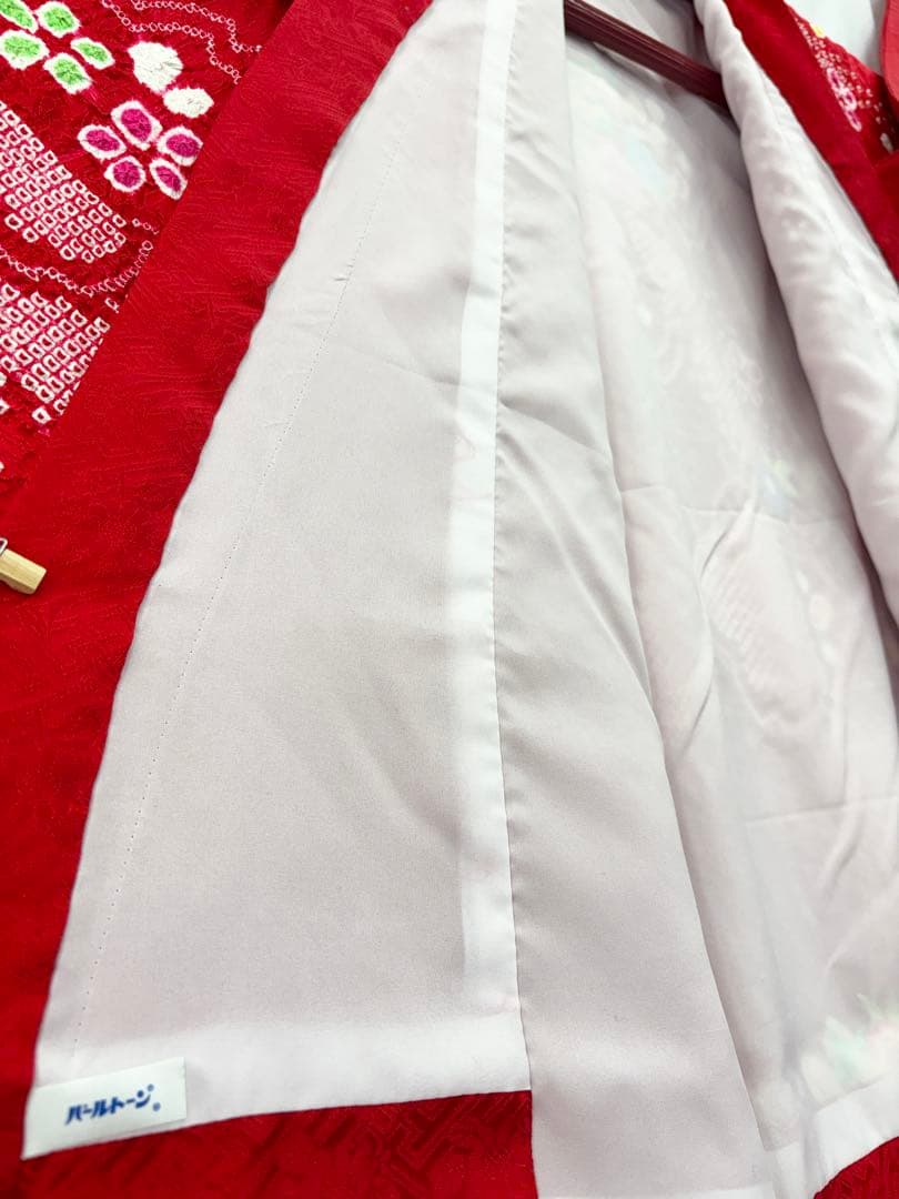 七五三着物女児3才一つ身　長襦袢付 桜まり刺繍部分絞《子供484》#江戸小もーん