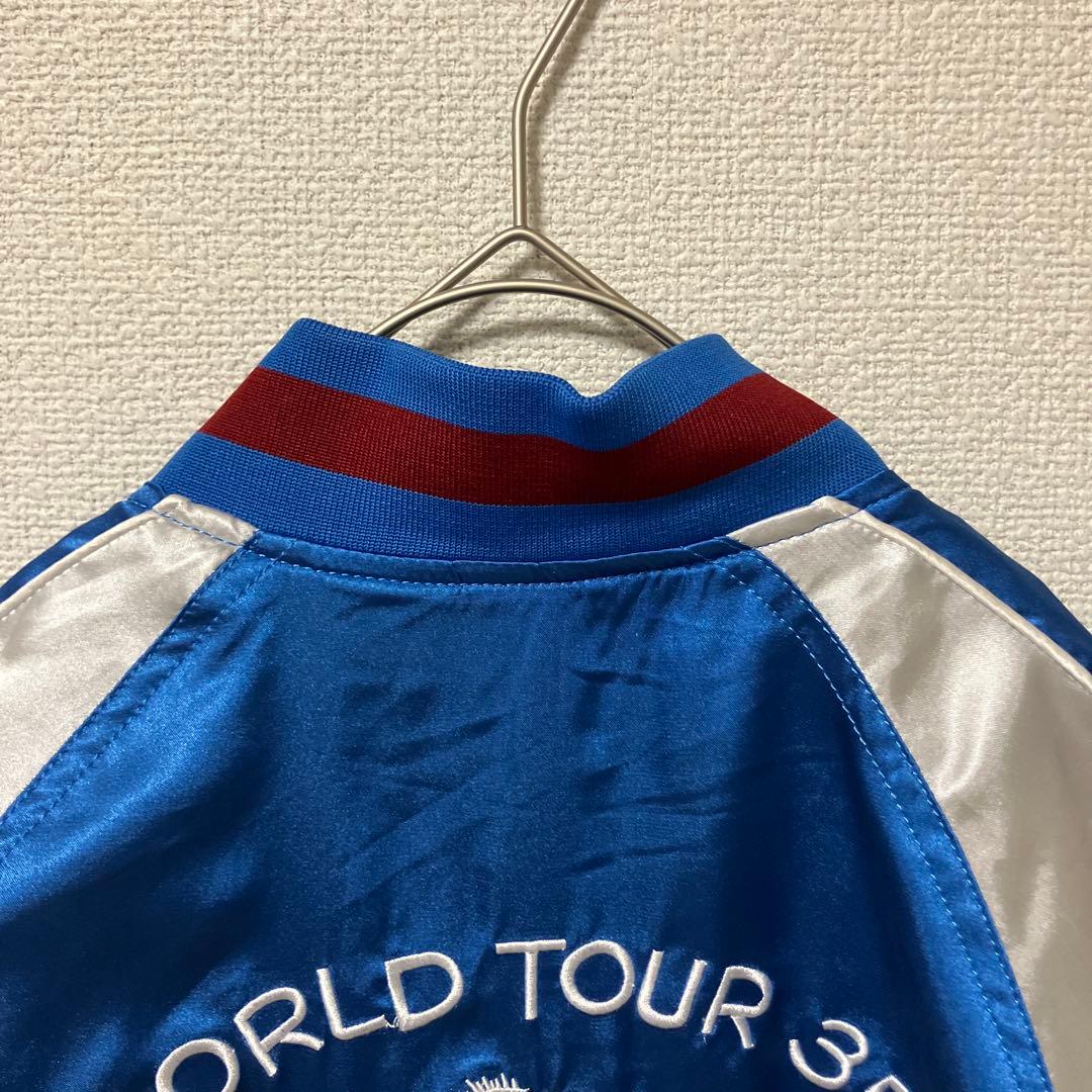 STUSSY ステューシー WORLD TOUR 35 スカジャン Sサイズ 青 - メルカリ
