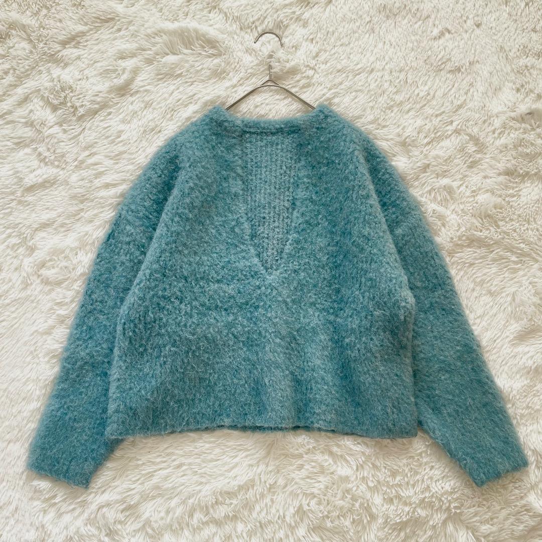 2023AW Whim Gazette ニット Vネック プルオーバー ブルー - メルカリ