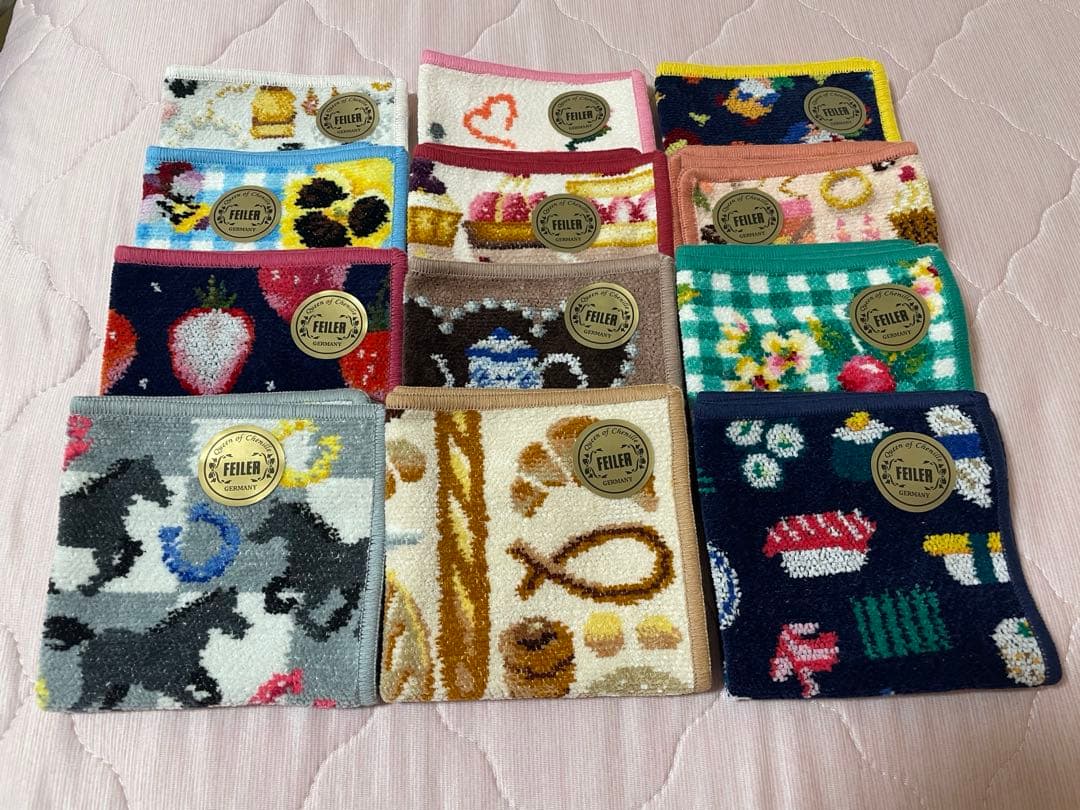 【値下げ】☆新品☆ FEILER フェイラー ハンカチ 12枚 まとめ売り feiler（フェイラー） ハンカチ 25cm×25cm ミニタオル レディース aida