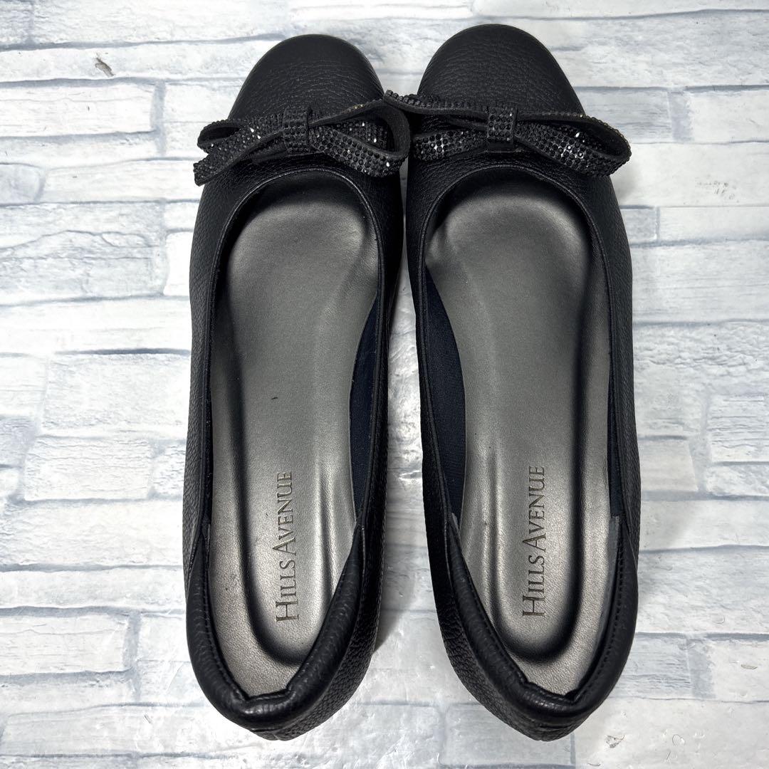 ✨美品✨ヒルズアヴェニュー ウェーブソール 本革 ブラック 23.5cm