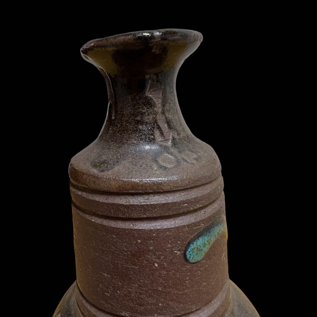 【SALE】《希少&美品》琉球王国時代 壺屋焼 渡名喜瓶 泡盛瓶 酒器 古陶