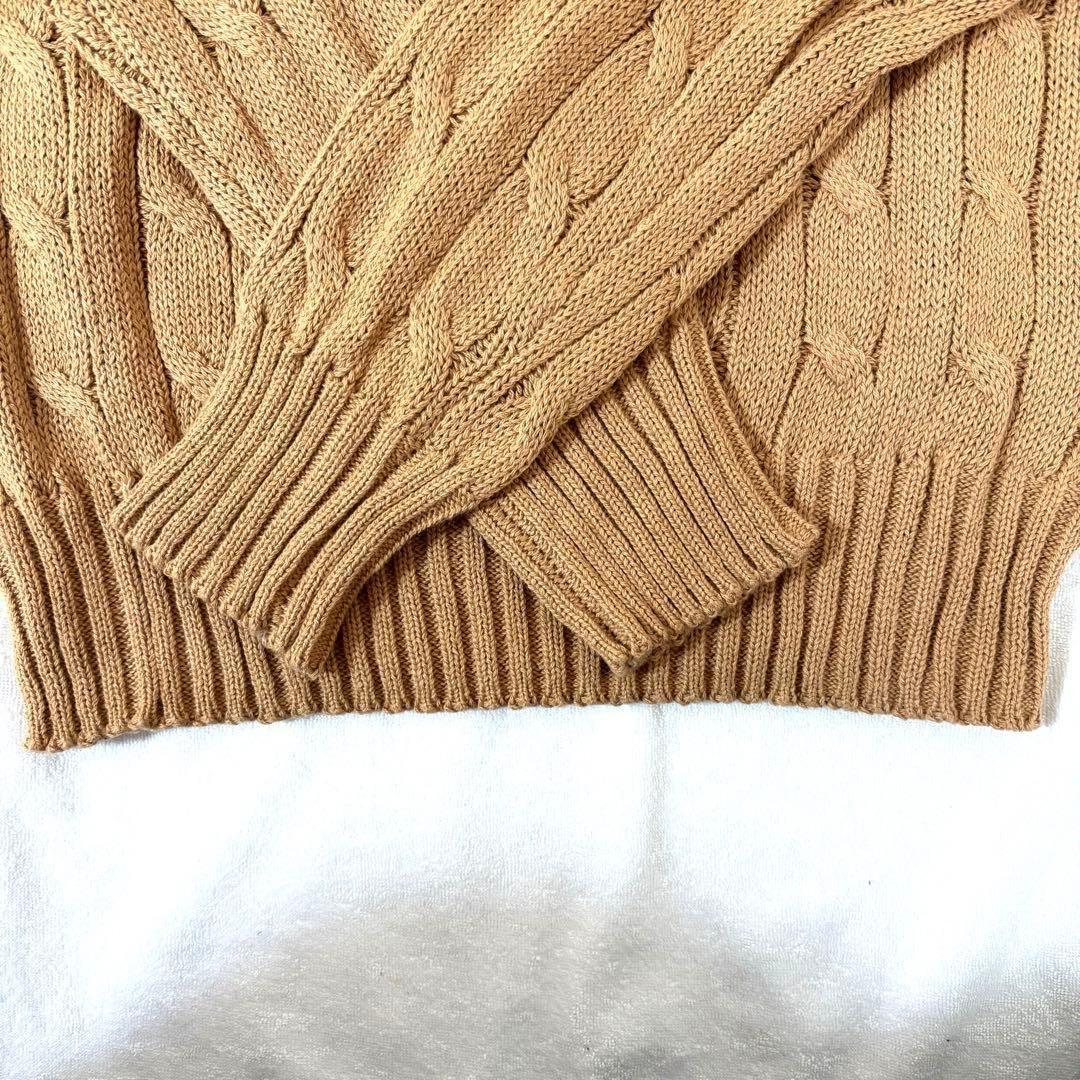新品 ポロラルフローレン M レディース ケーブルニット キャメル