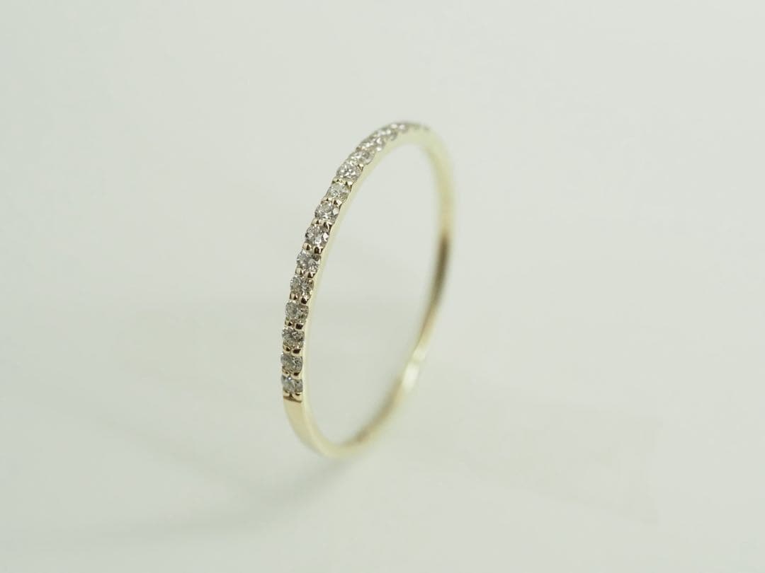 繊細で美しい☆K10YG 天然ダイヤモンド ハーフエタニティリング　0.20ct