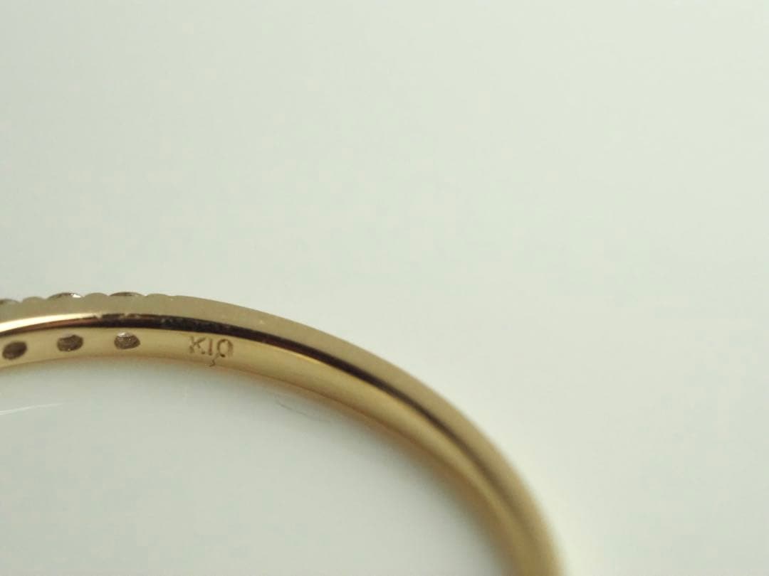 繊細で美しい☆K10YG 天然ダイヤモンド ハーフエタニティリング　0.20ct