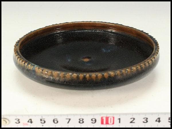 中国美術 黒釉 盤 φ15cm(K-LC189) 黒褐釉劃花文瓶 文化遺産オンライン