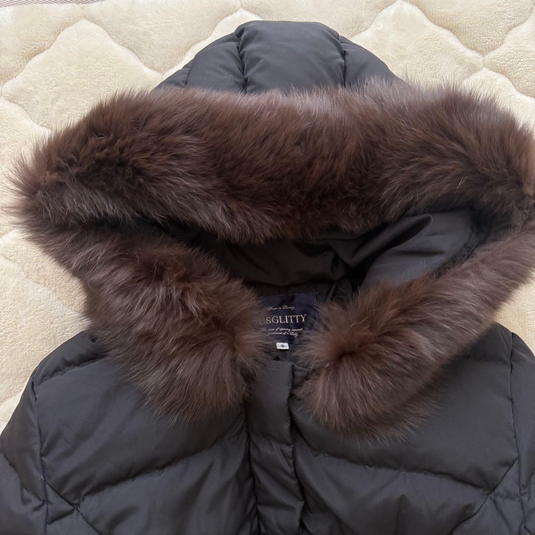 美品✨【JUSGLITTY】ジャスグリッティー リアルファー ロングダウン