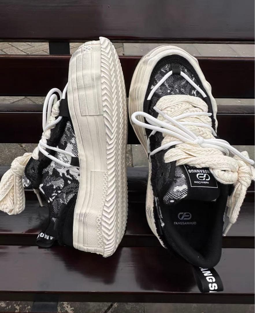 ユニセックス厚底スニーカー y2k opium グランジ 韓国 グランジ ロック