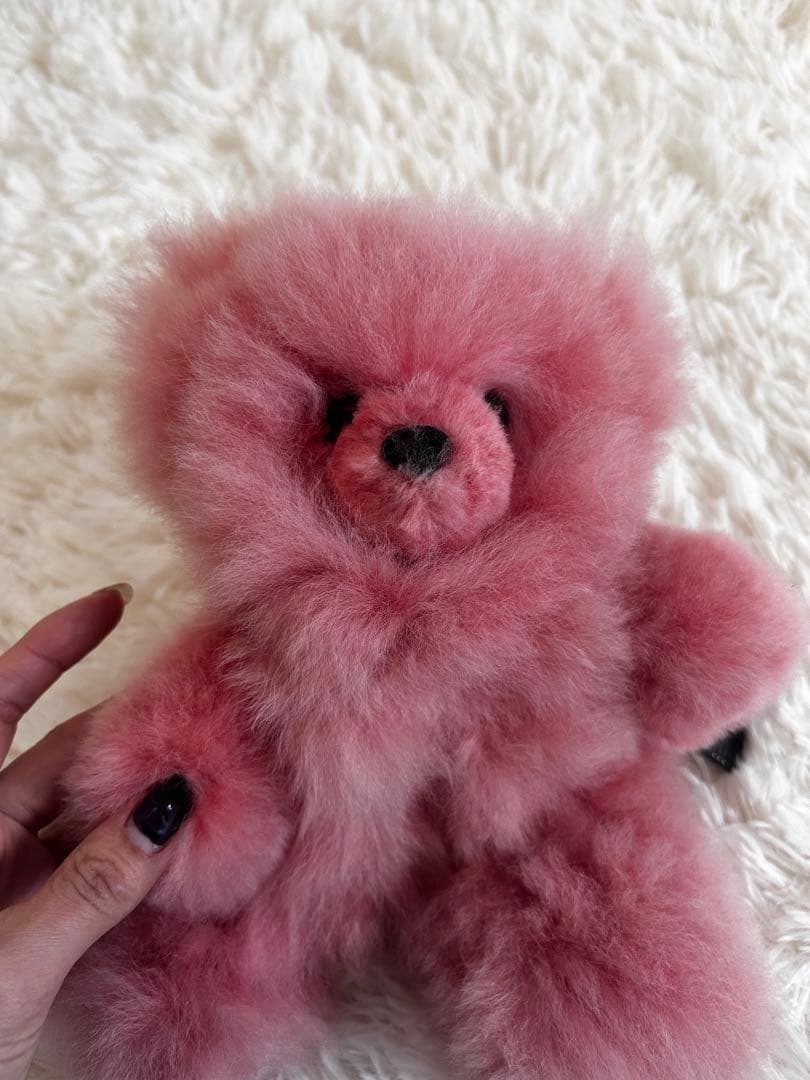 ❣️新商品❣️ベビーアルパカ 100％ クマ ベア ぬいぐるみ アルパカ ピンク