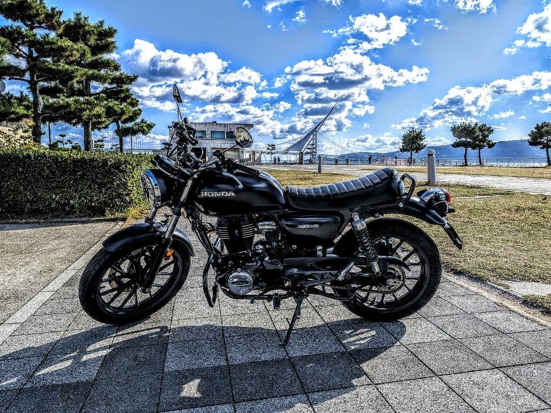 GB350　GOODSEAT \"SLENDER\" タックロール 黒