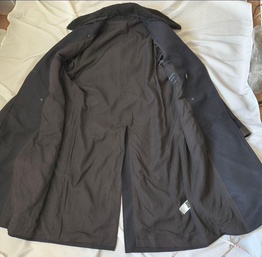 オールセインツ ネイビー ダブルブレスト トレンチコート XL ウール