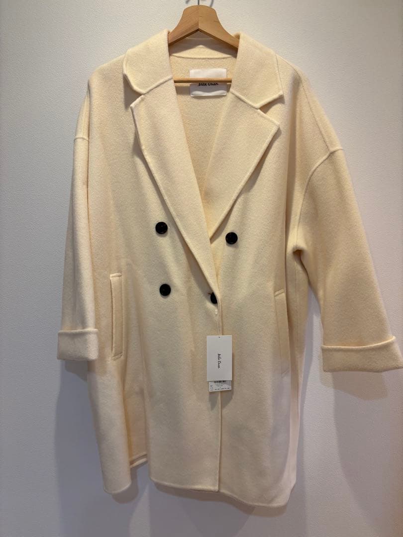 新品タグ付】ミラオーウェン/ワイドシルエットダブルブレストコート