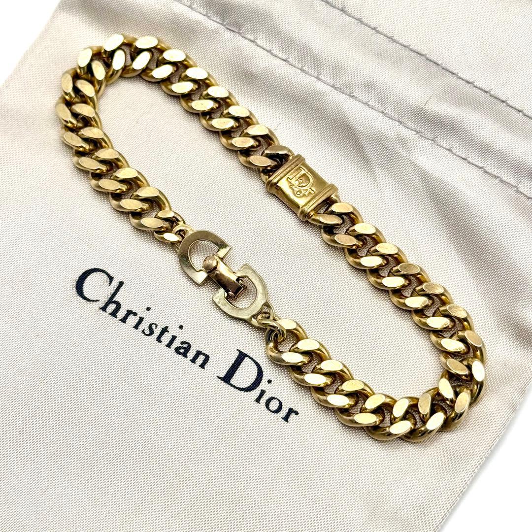 美品✨Dior クリスチャンディオール ブレスレット ロゴ 喜平チェーン