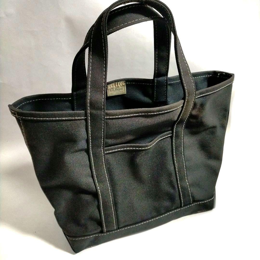 激レア エルエルビーン 黒×白 ステッチ トートバッグ キャンバス生地