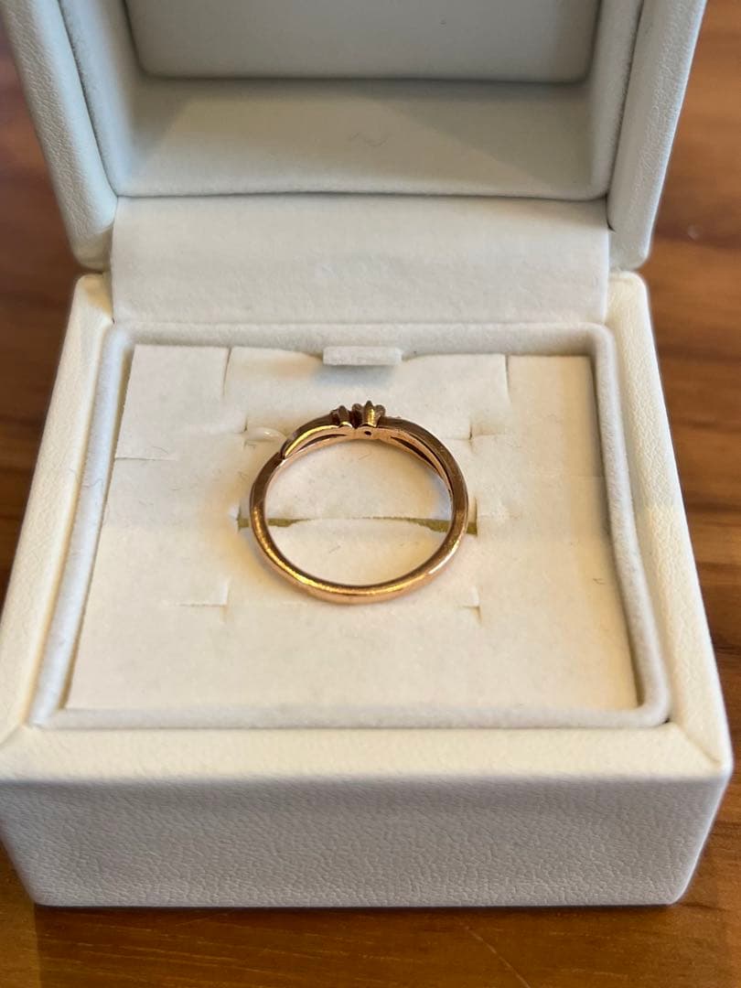 4℃ K10 ピンクゴールド ダイヤ3石リング（1.5g）