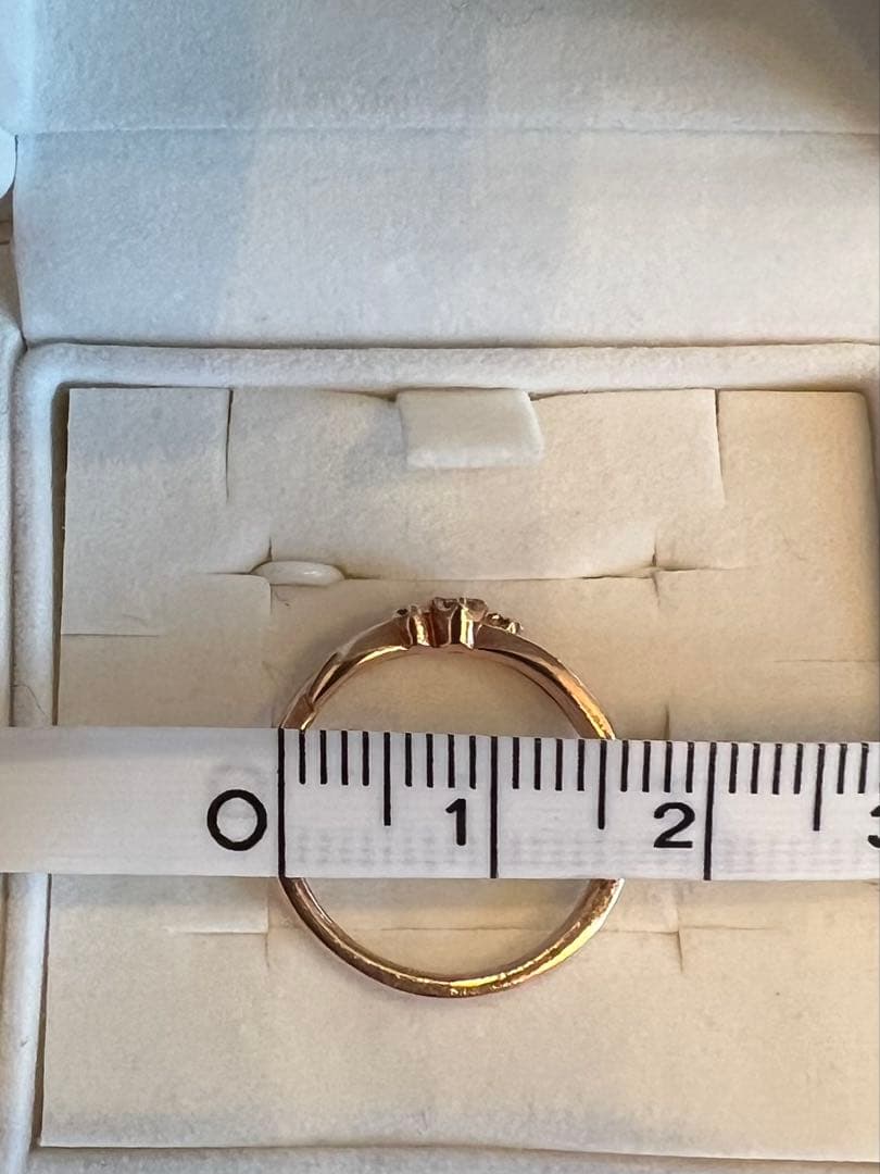 4℃ K10 ピンクゴールド ダイヤ3石リング（1.5g）