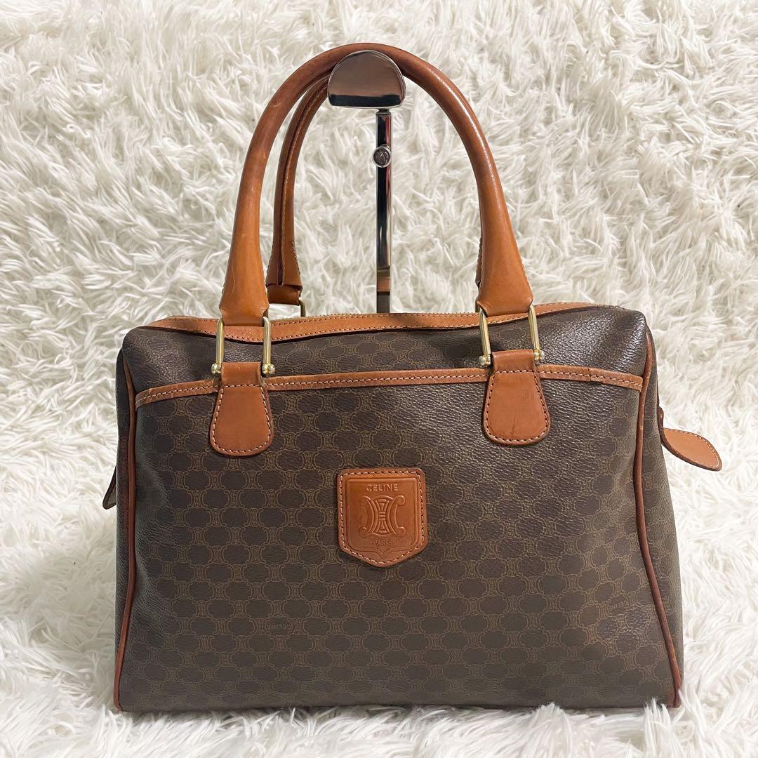 ✨極美品✨セリーヌCELINE ミニボストンハンドゴールド金具マカダム柄