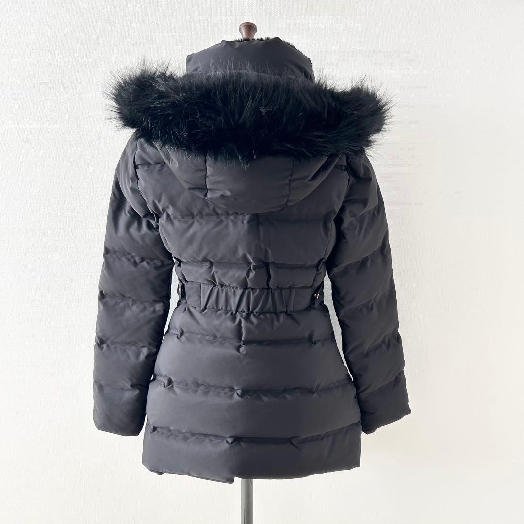 新品✨ZARA セミロング丈フード付きダウンジャケット ブラック S