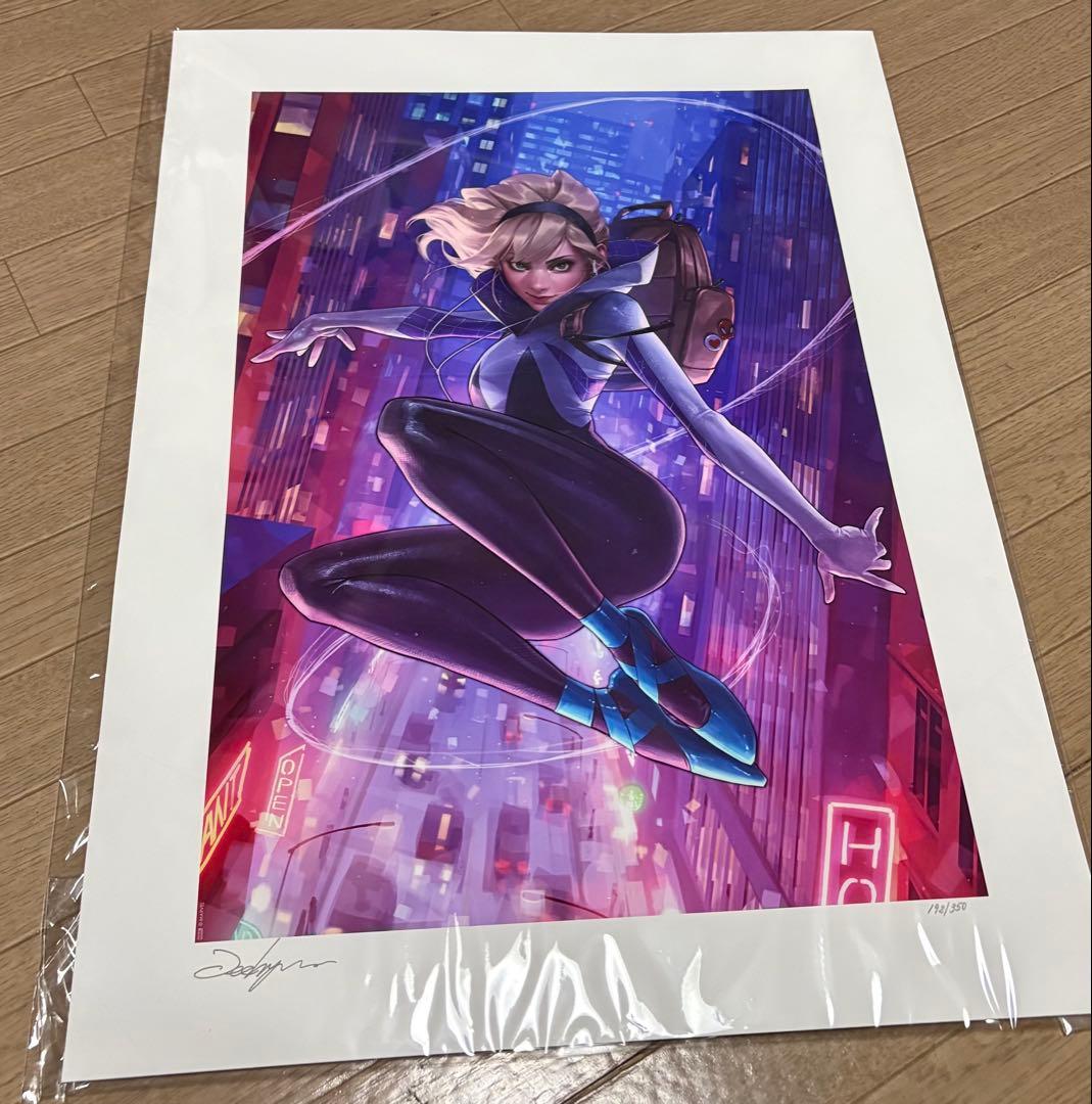 スパイダーグウェン アンマスク リー・ジーヒョン アートプリント 未開封