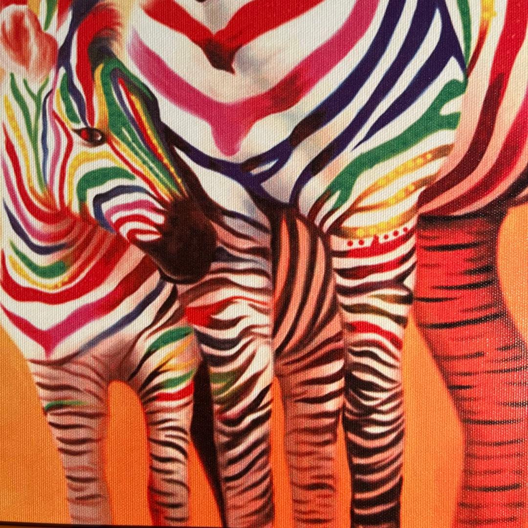 キャンバス プリントアート ゼブラ インテリア 額付き 絵画