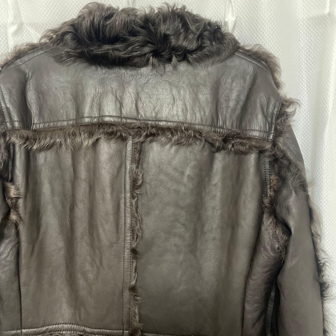 モ*ン様 トルネードマード。ダークブラウン レザーコート ムートン　浅井健一　L